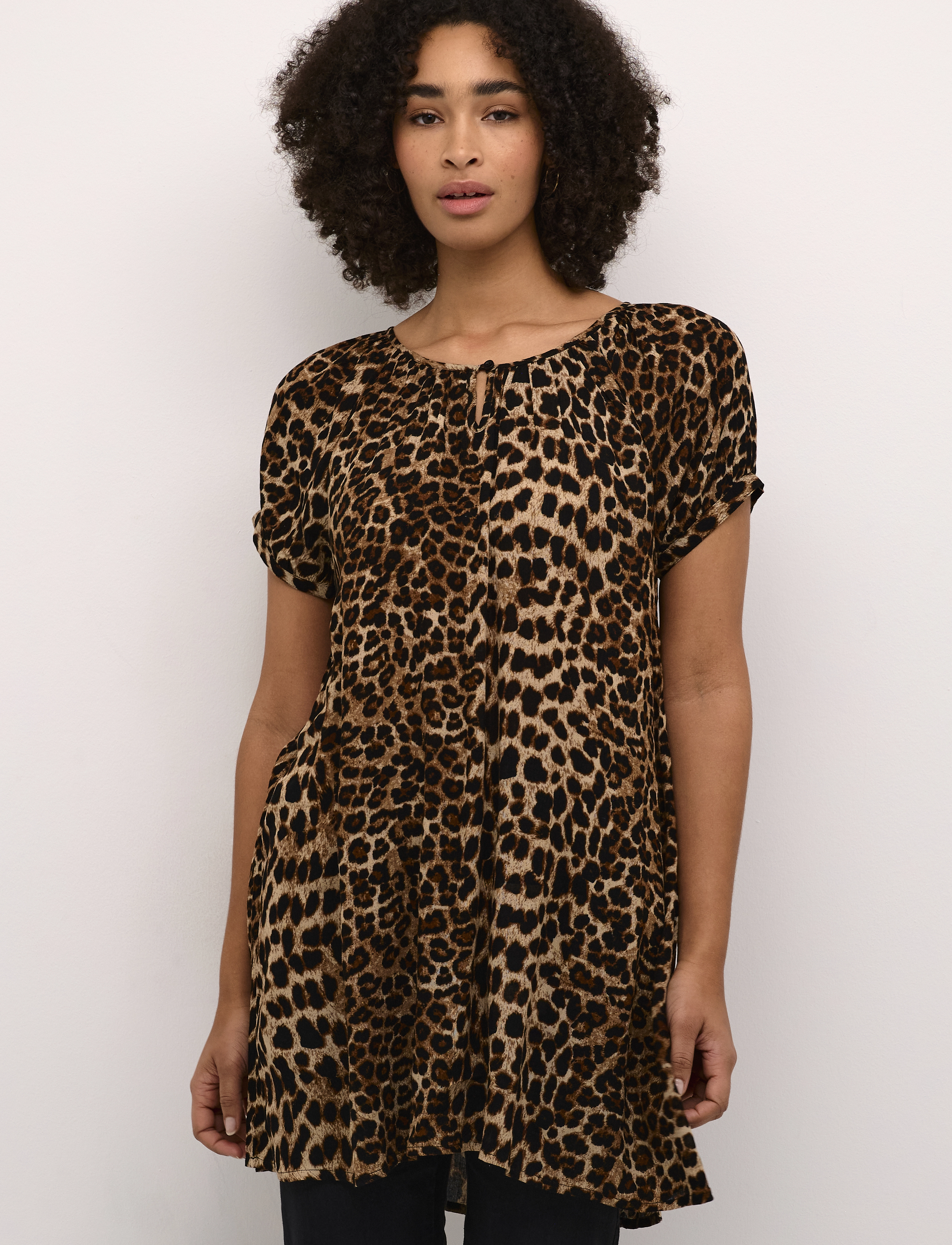 Kaffe KAamber Tunic Printed - Kleider - CLASSIC LEOPARD / brown