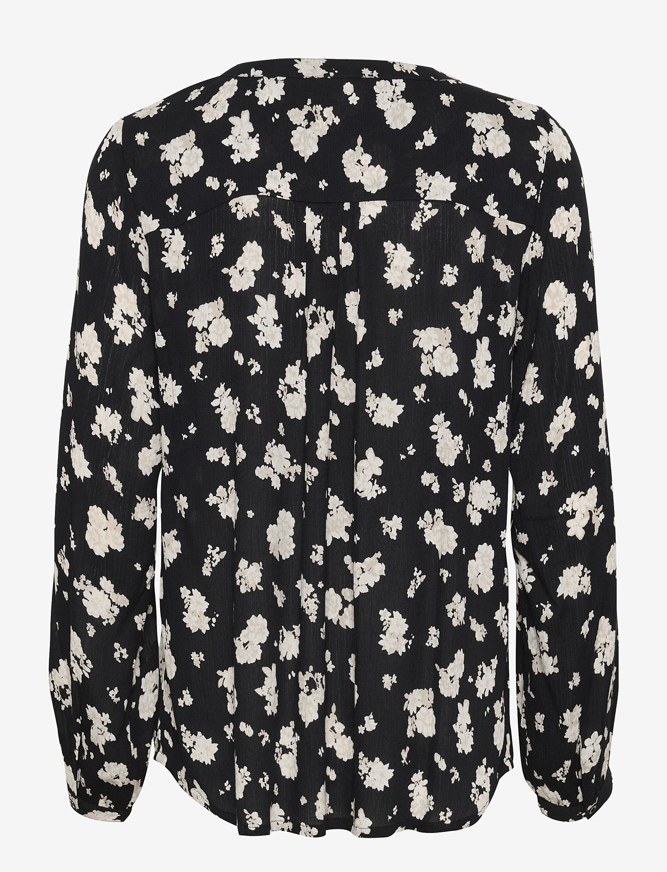 Kaffe - KAamber Blouse LS Printed - långärmade blusar - black/white flower print - 2