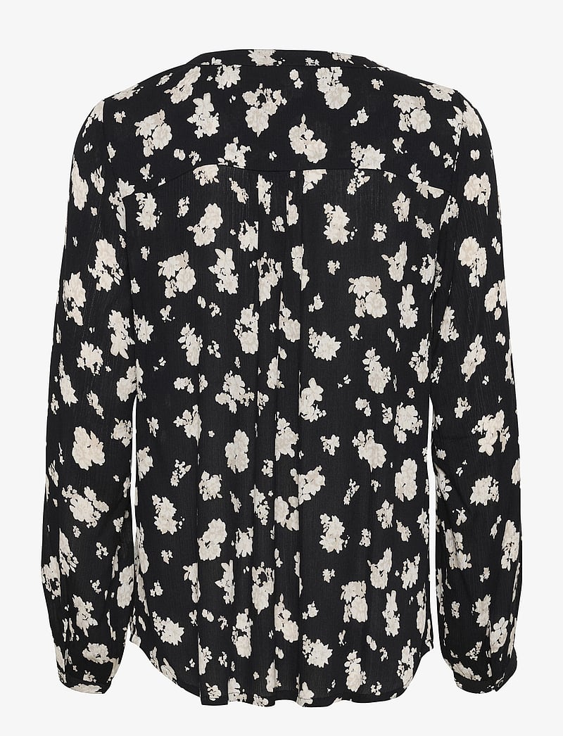 Kaffe - KAamber Blouse LS Printed - pikkade varrukatega pluusid - black/white flower print - 2