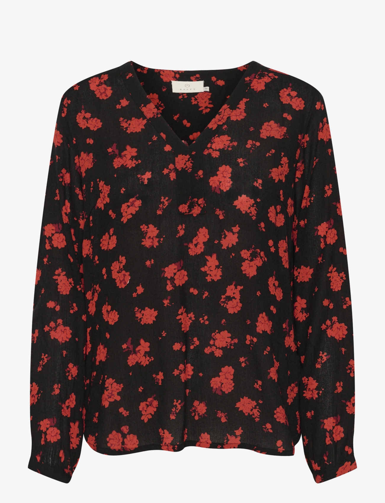 Kaffe - KAamber Blouse LS Printed - blouses à manches longues - black_red flower print - 1