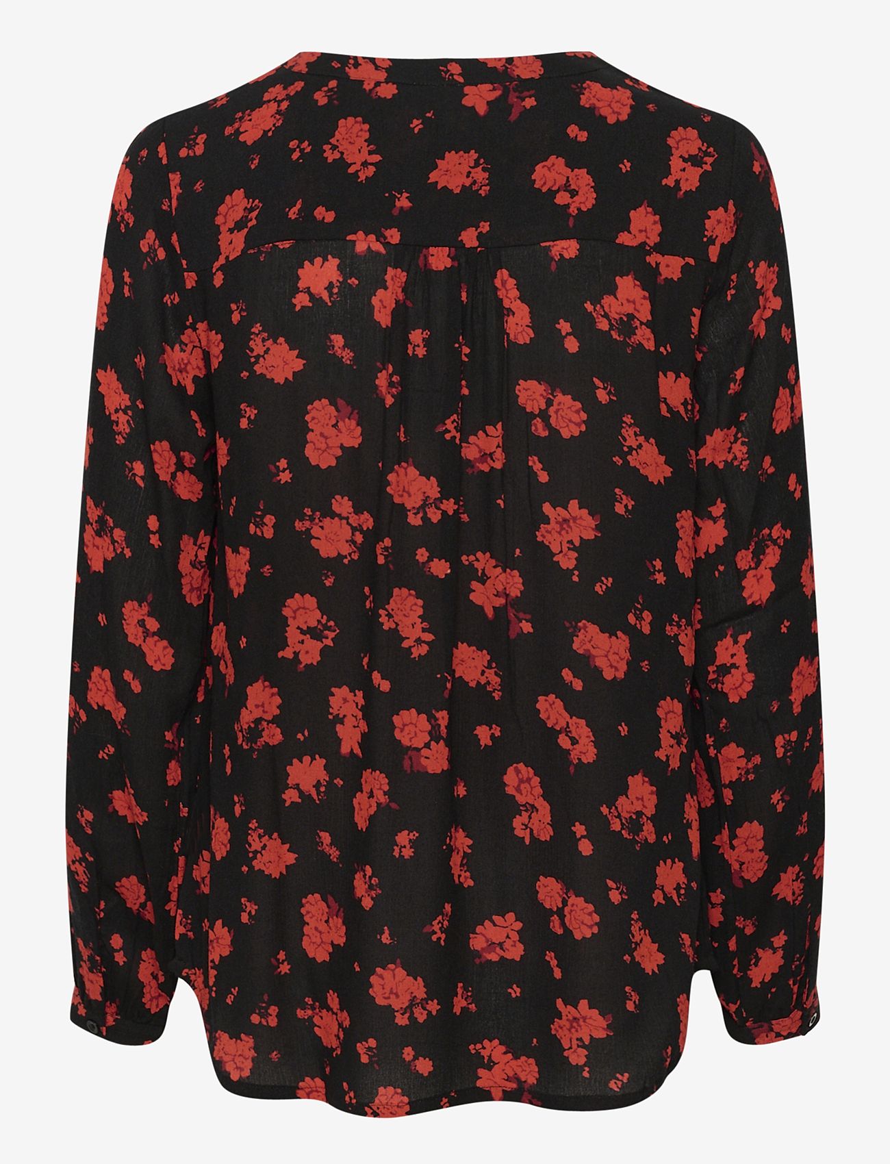 Kaffe - KAamber Blouse LS Printed - pitkähihaiset puserot - black_red flower print - 1