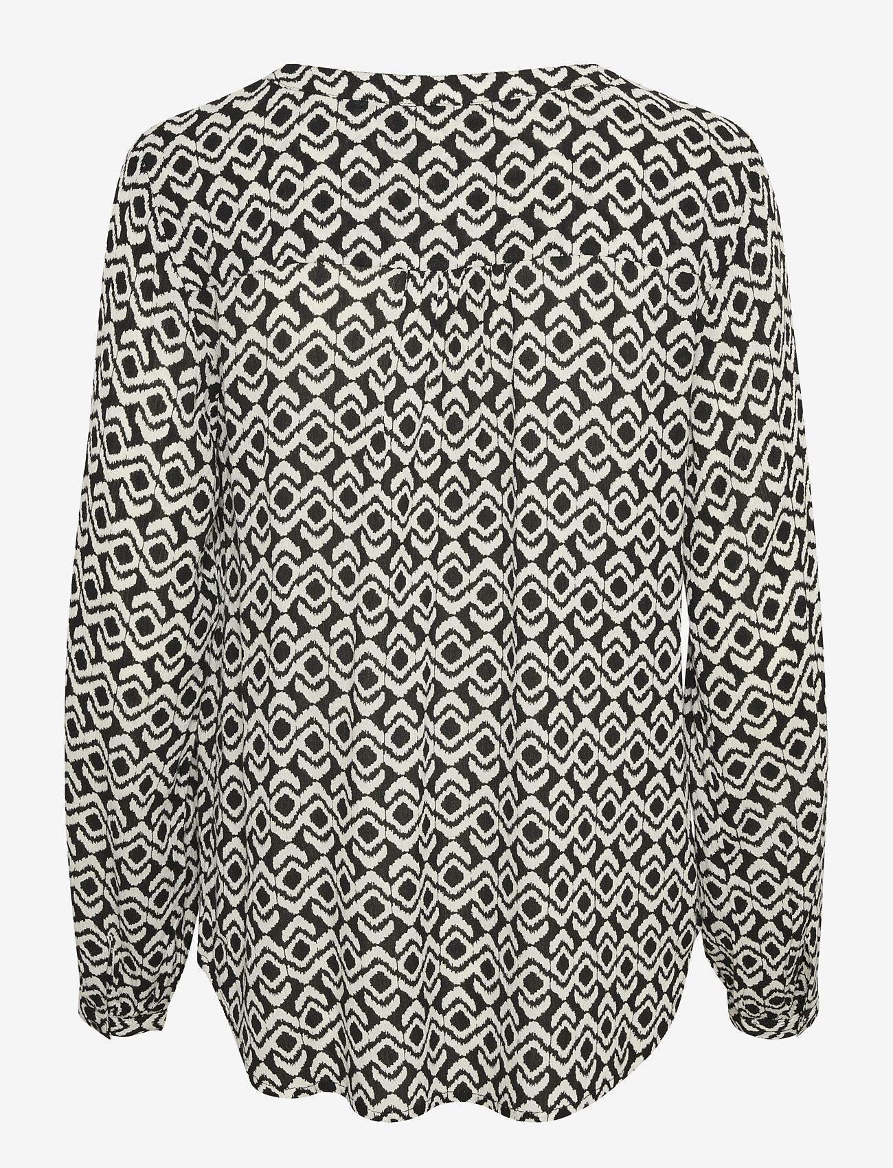 Kaffe - KAamber Blouse LS Printed - langærmede bluser - black/white graphic - 2