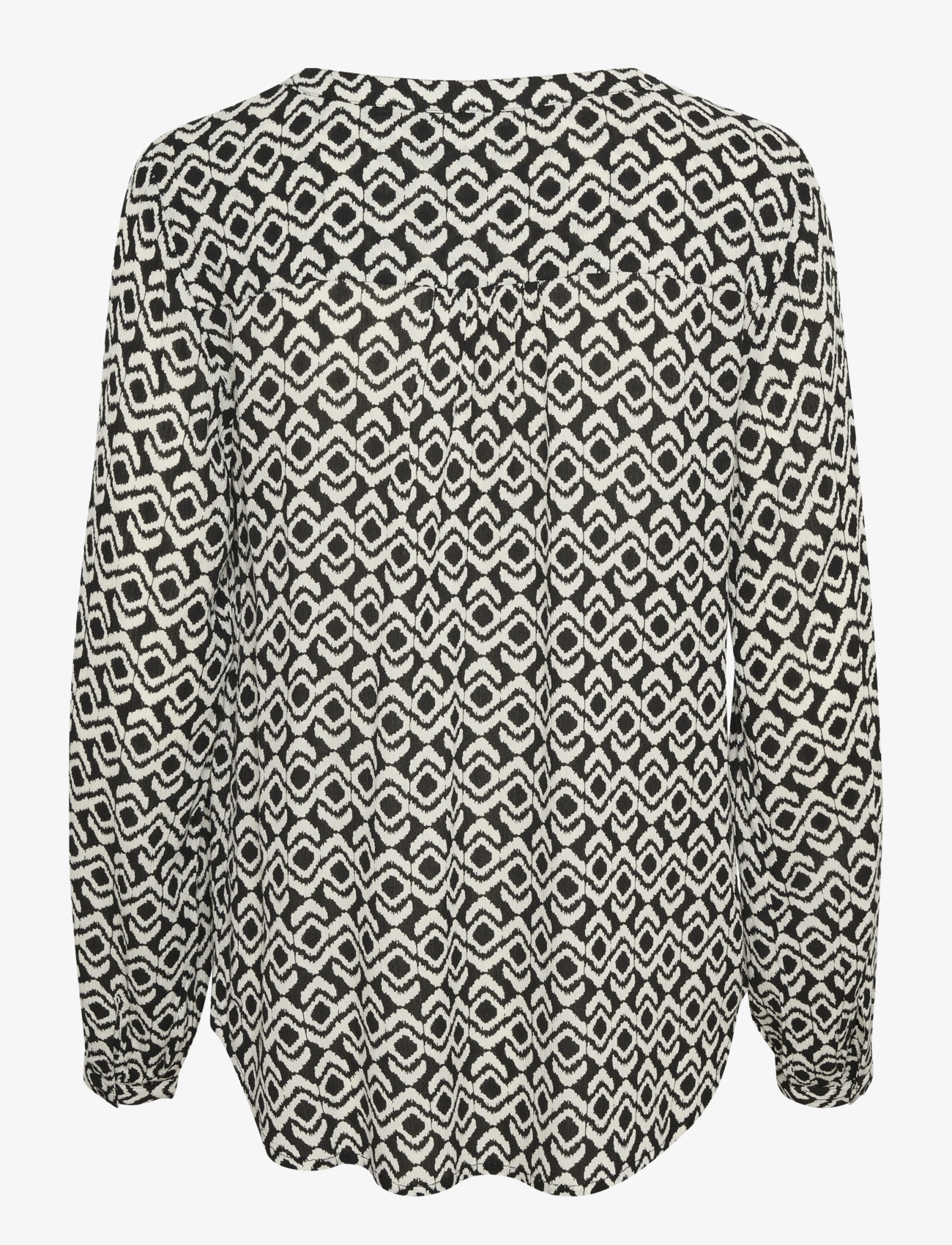 Kaffe - KAamber Blouse LS Printed - pitkähihaiset puserot - black/white graphic - 2