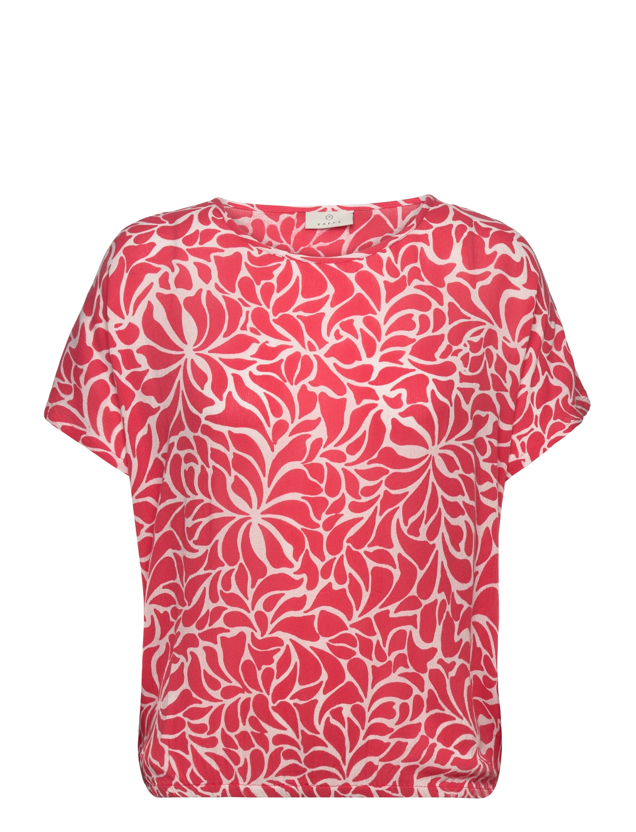 Kaffe KAamber SL Printed - Bluser - CAYENNE/WHITE GRAPHIC FLOWER / red