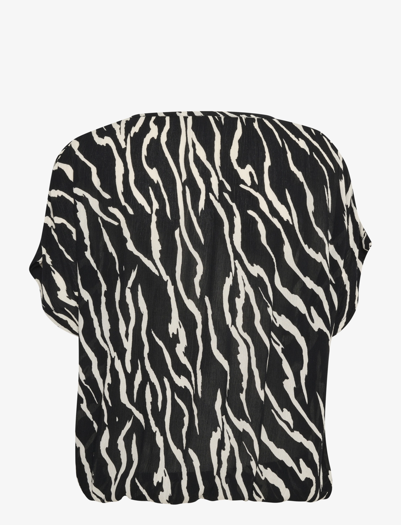 Kaffe - KAamber SL Printed - kurzämlige blusen - black / antique zebra print - 2