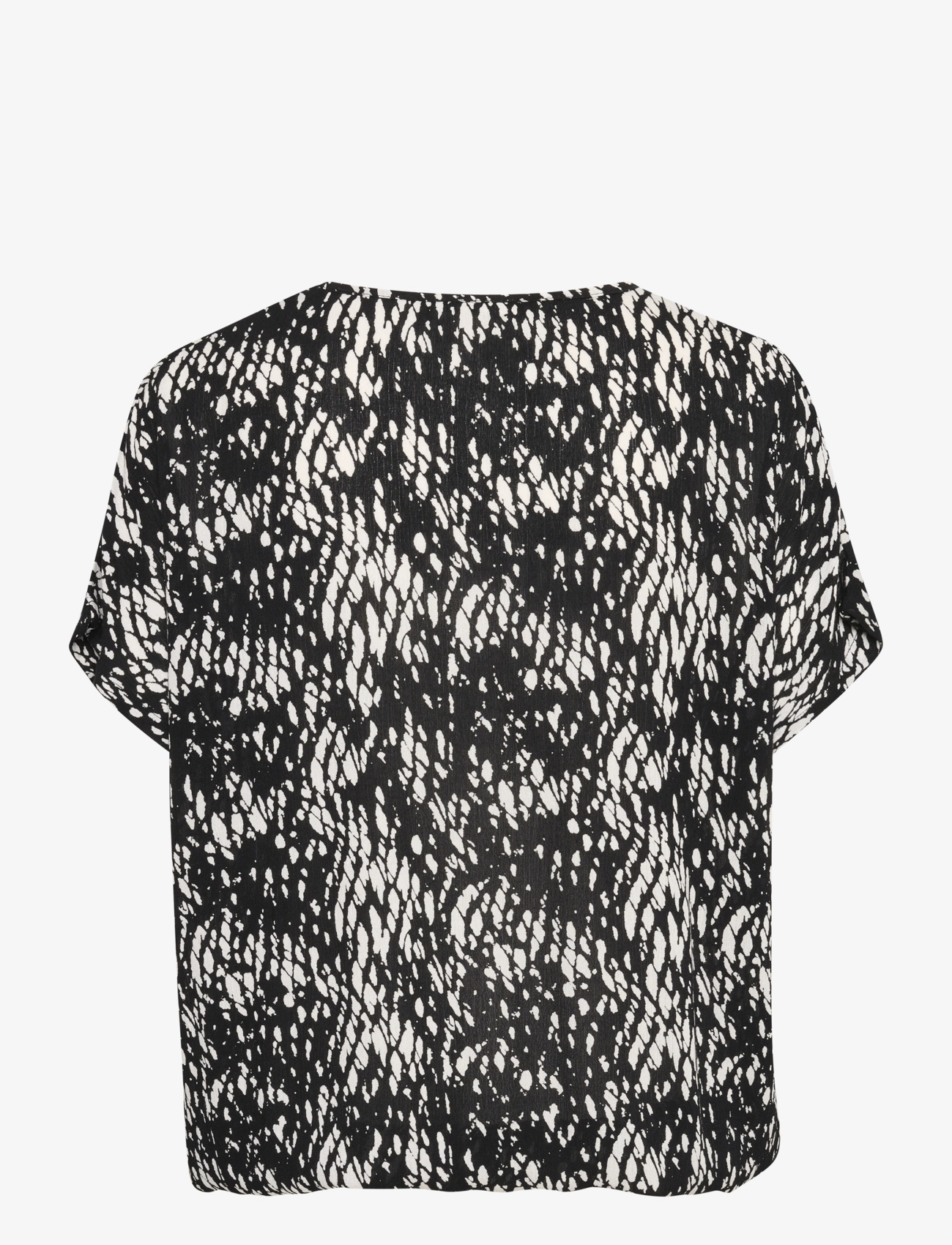 Kaffe - KAamber SL Printed - kortærmede bluser - black/white graphic snake - 2