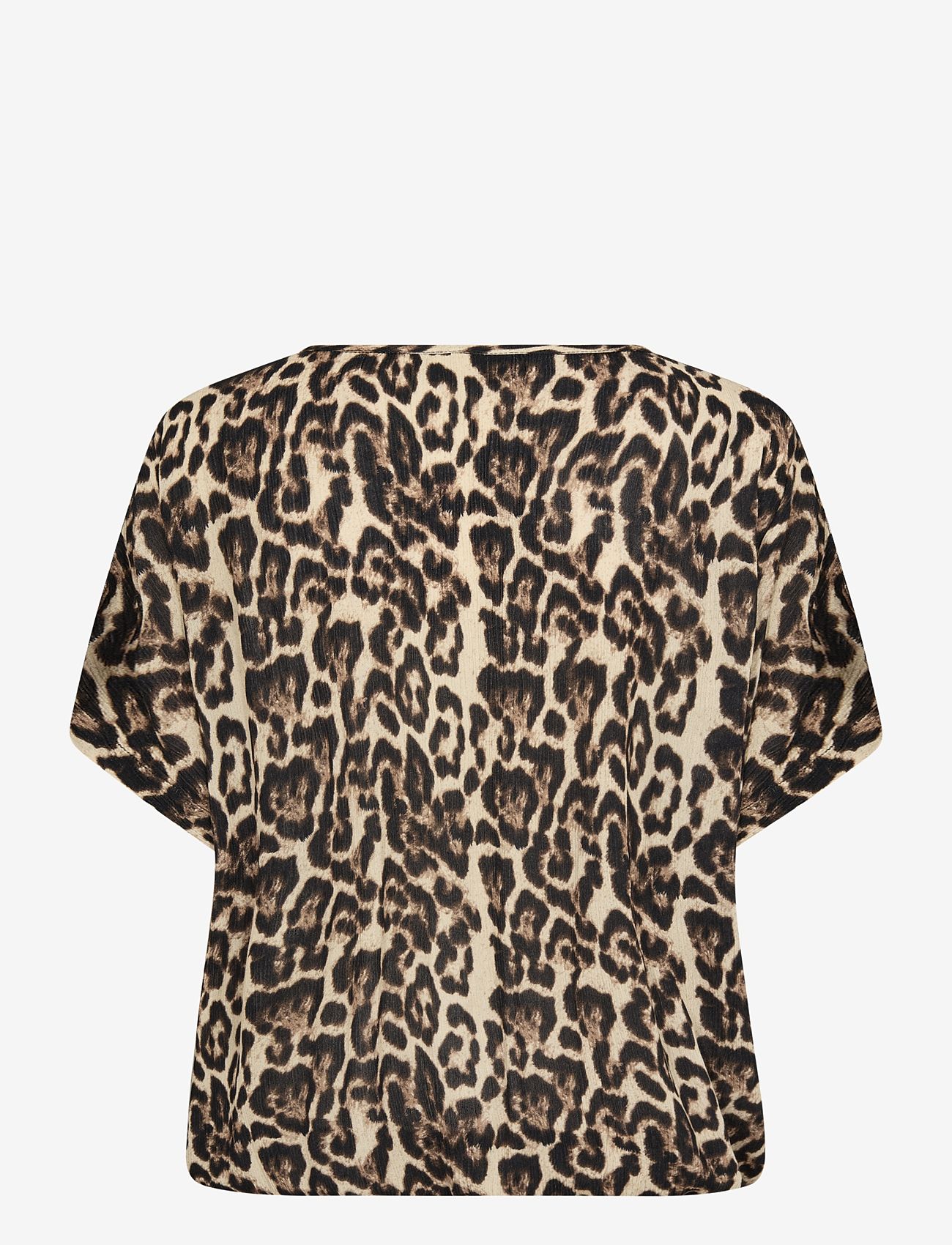 Kaffe - KAamber SL Printed - kortærmede bluser - naturel leopard print - 1