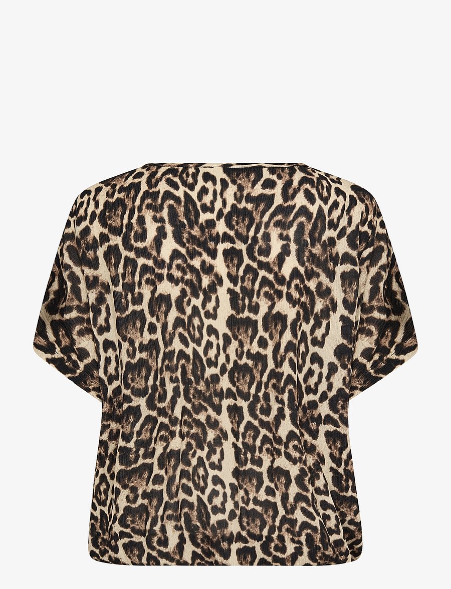 Kaffe - KAamber SL Printed - kurzärmelige blusen - naturel leopard print - 2