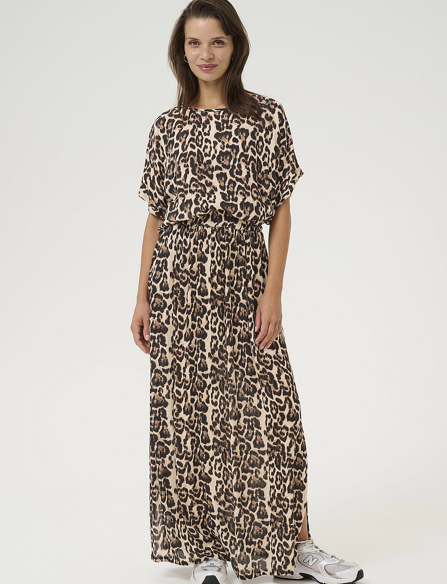 Kaffe - KAamber SL Printed - kurzärmelige blusen - naturel leopard print - 3