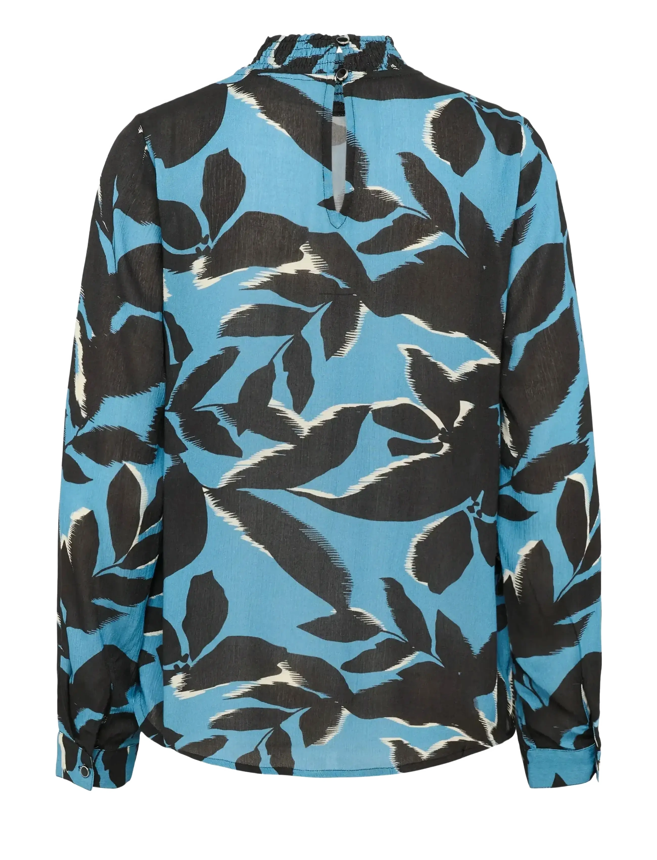 Kaffe - KAamber Smock Blouse Printed - langærmede bluser - windward blue/black flower - 2