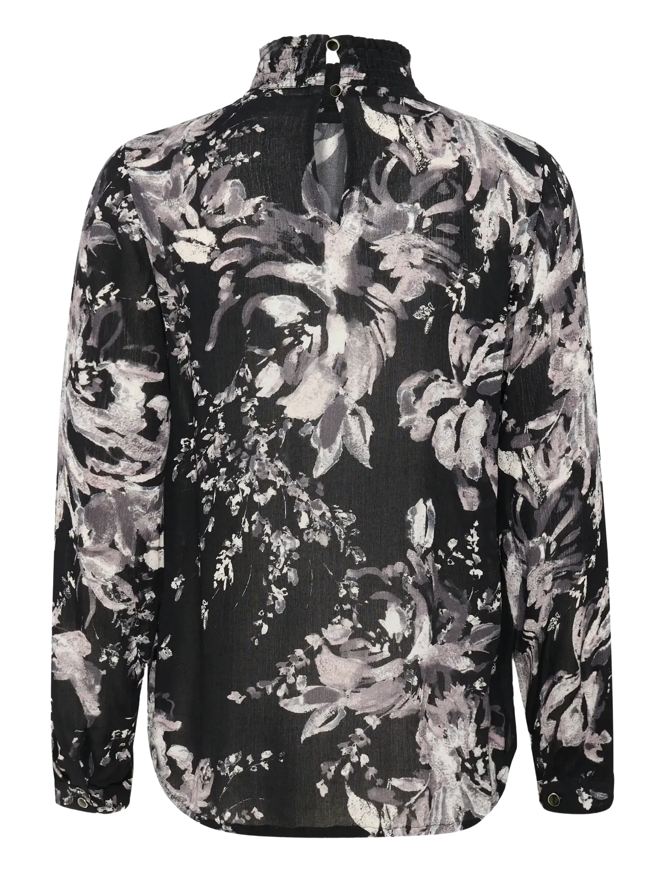 Kaffe - KAamber Smock Blouse Printed - langärmlige blusen - black/white painted flower - 2
