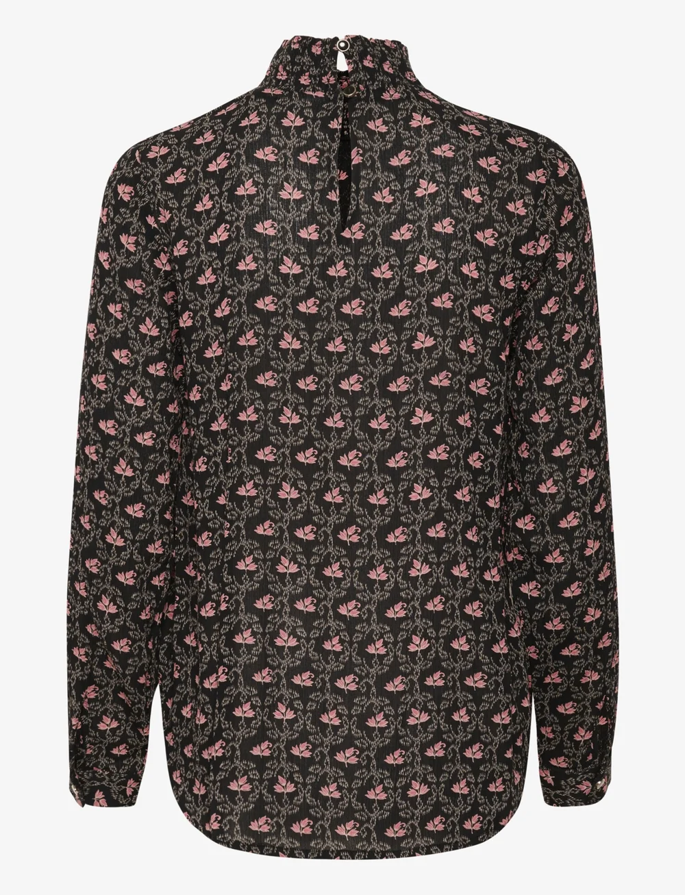 Kaffe - KAamber Smock Blouse Printed - langärmlige blusen - black_rosa flowers - 2
