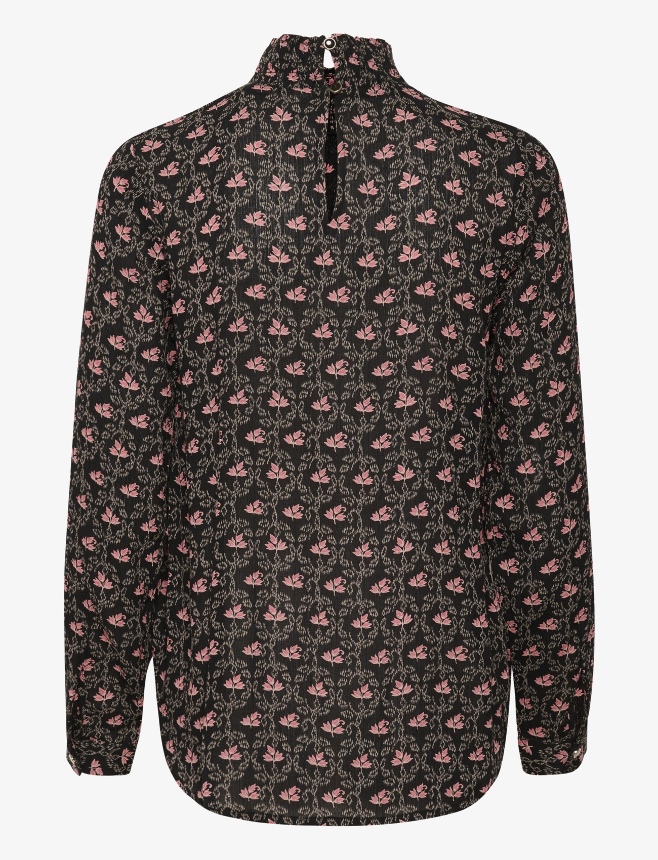 Kaffe - KAamber Smock Blouse Printed - langærmede bluser - black_rosa flowers - 2