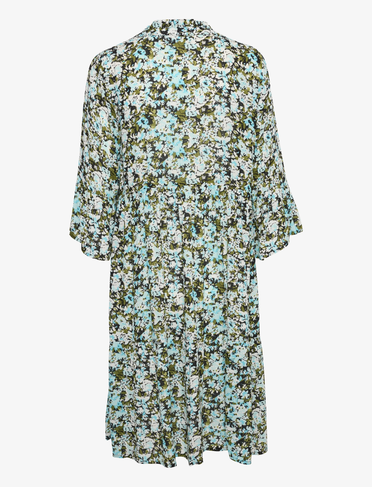 Kaffe - KAhera Amber Dress Printed - summer dresses - blue/green abstract flower - 2