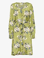 Kaffe - KApollie Short Dress Printed - summer dresses - green stencil flower print - 0