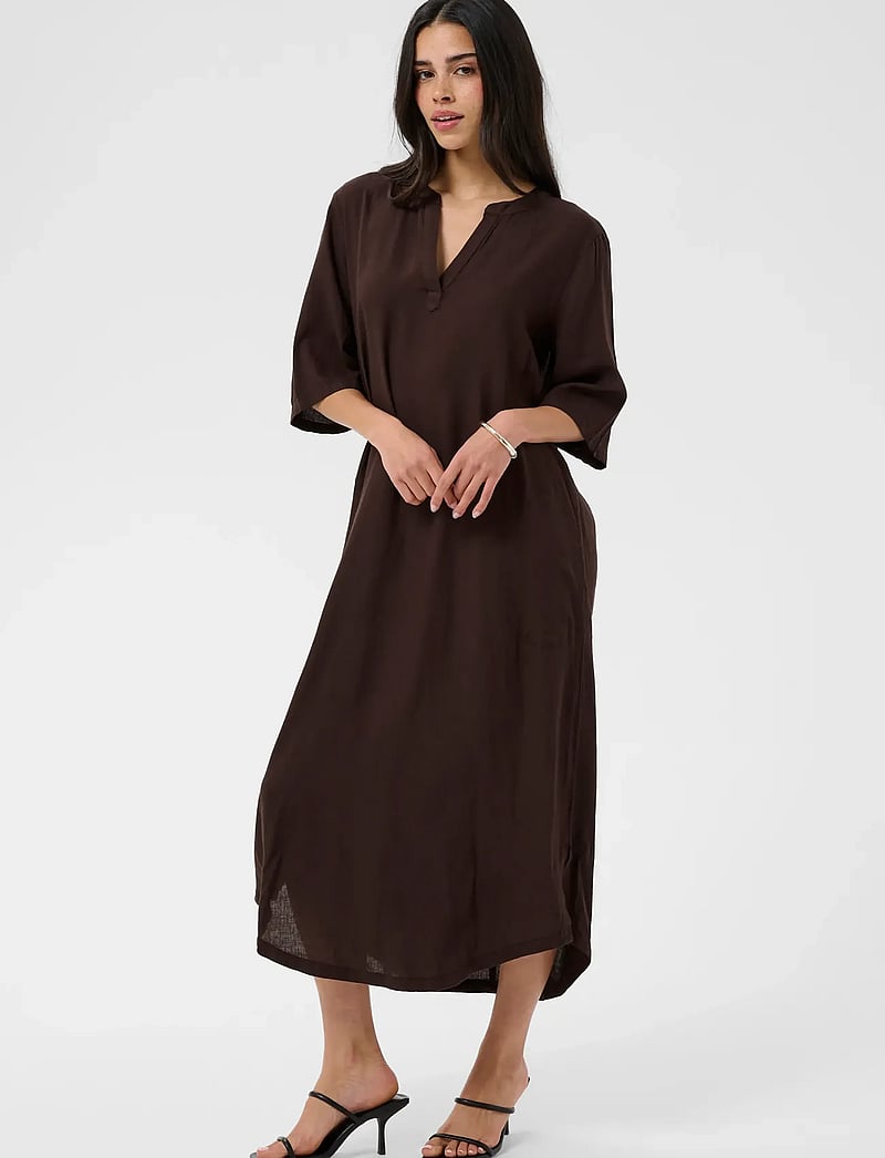 KAFFE kaflorina shirt dress ladies casual dress, Brown Graphic Texture Print KAFFE kaflorina shirt dress ladies casual dress, Brown Graphic Texture Print