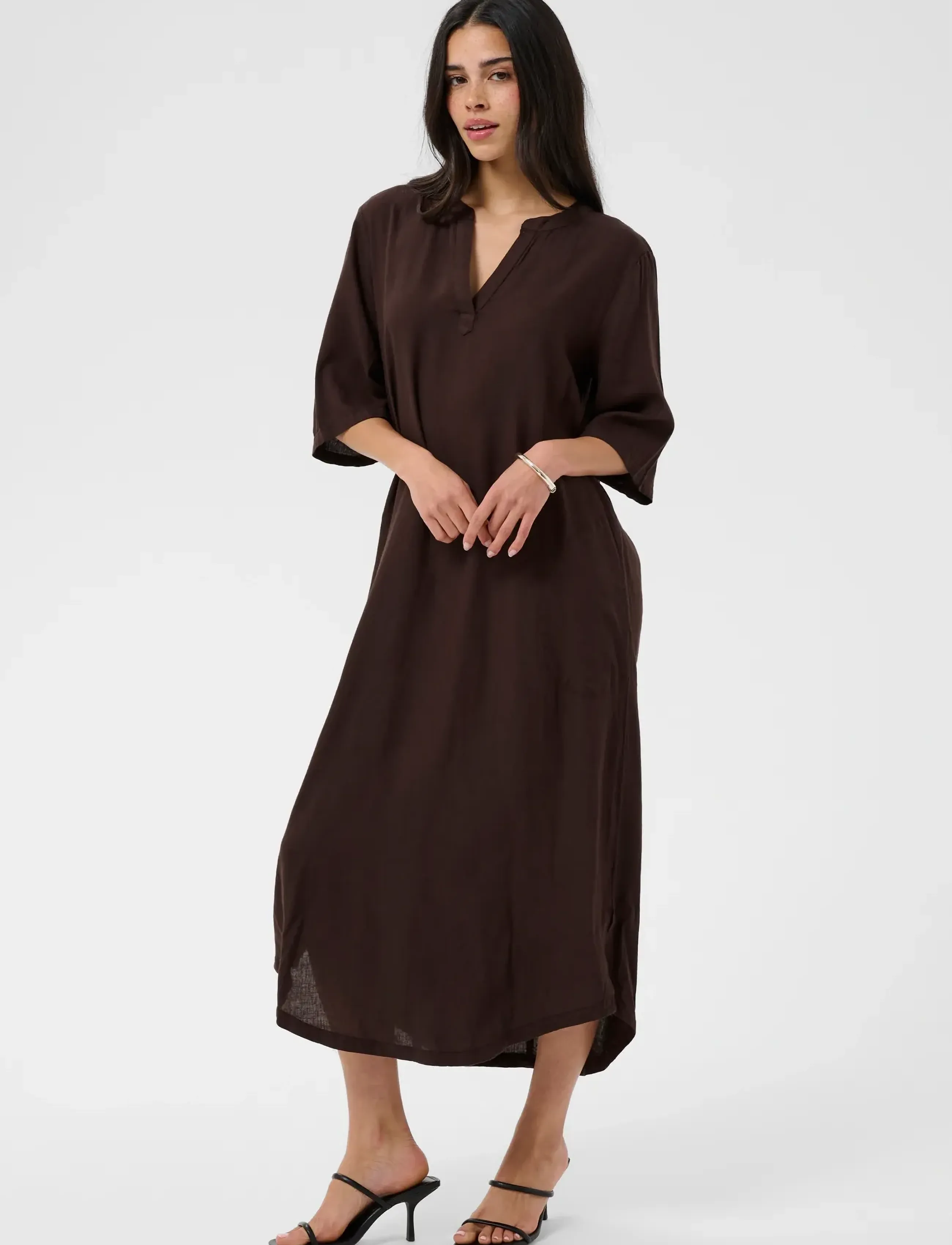 Kaffe KAmilia Kaftan Dress - Flash Days - BLACK COFFEE / brown