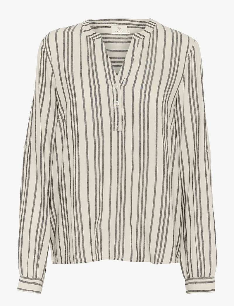 Kaffe - KAmilia Blouse - långärmade blusar - moonstruck / black stripe - 1