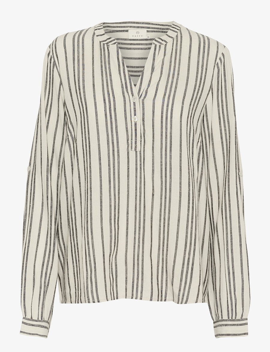 Kaffe - KAmilia Blouse - langärmelige blusen - moonstruck / black stripe - 1