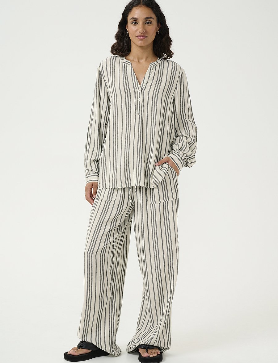 Kaffe - KAmilia Blouse - langärmelige blusen - moonstruck / black stripe - 3