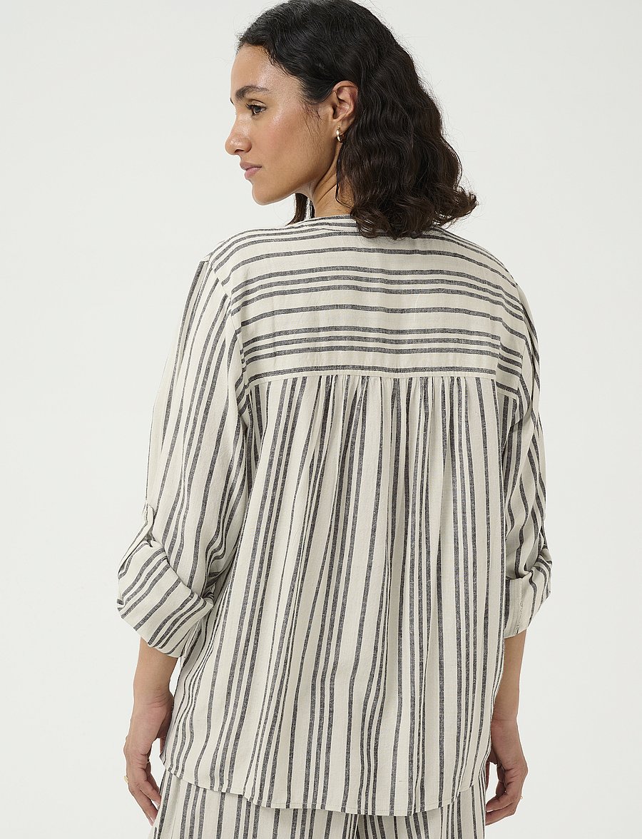 Kaffe - KAmilia Blouse - langärmelige blusen - moonstruck / black stripe - 4