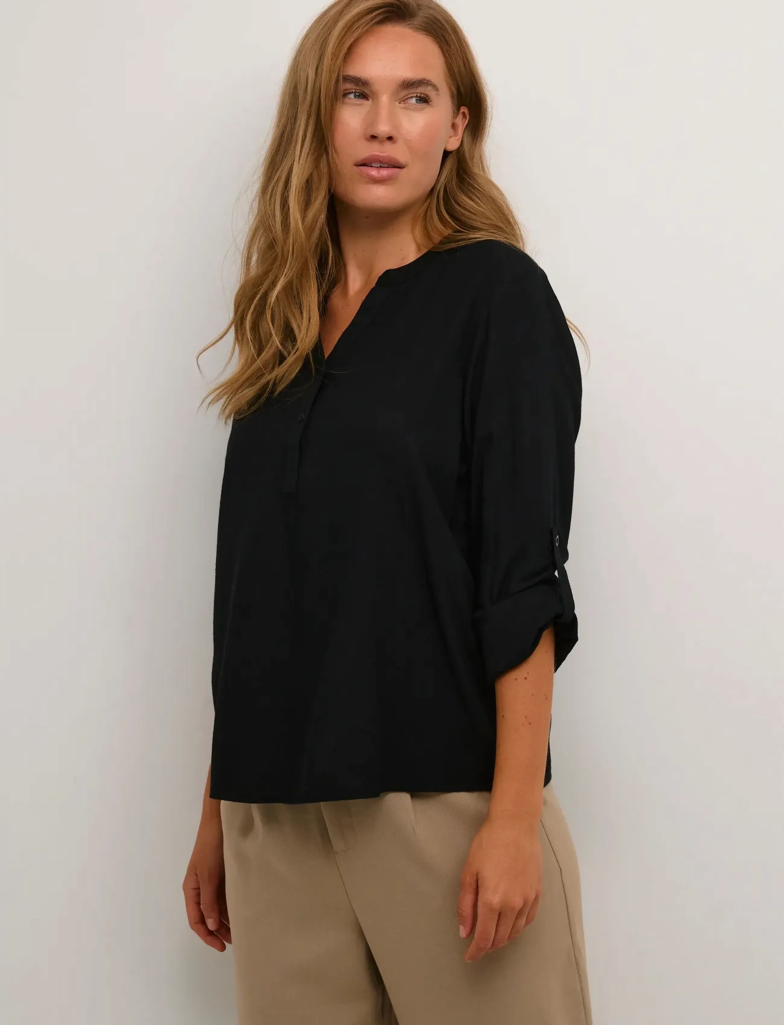 Kaffe Kamilia Blouse, 34, Black, Bluser > Langærmede, Dame