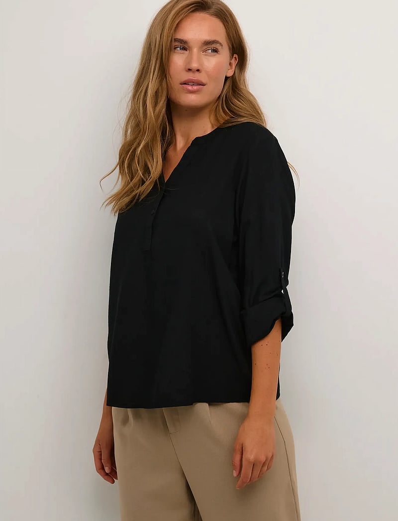 Kaffe - KAmilia Blouse - langærmede bluser - black deep - 0