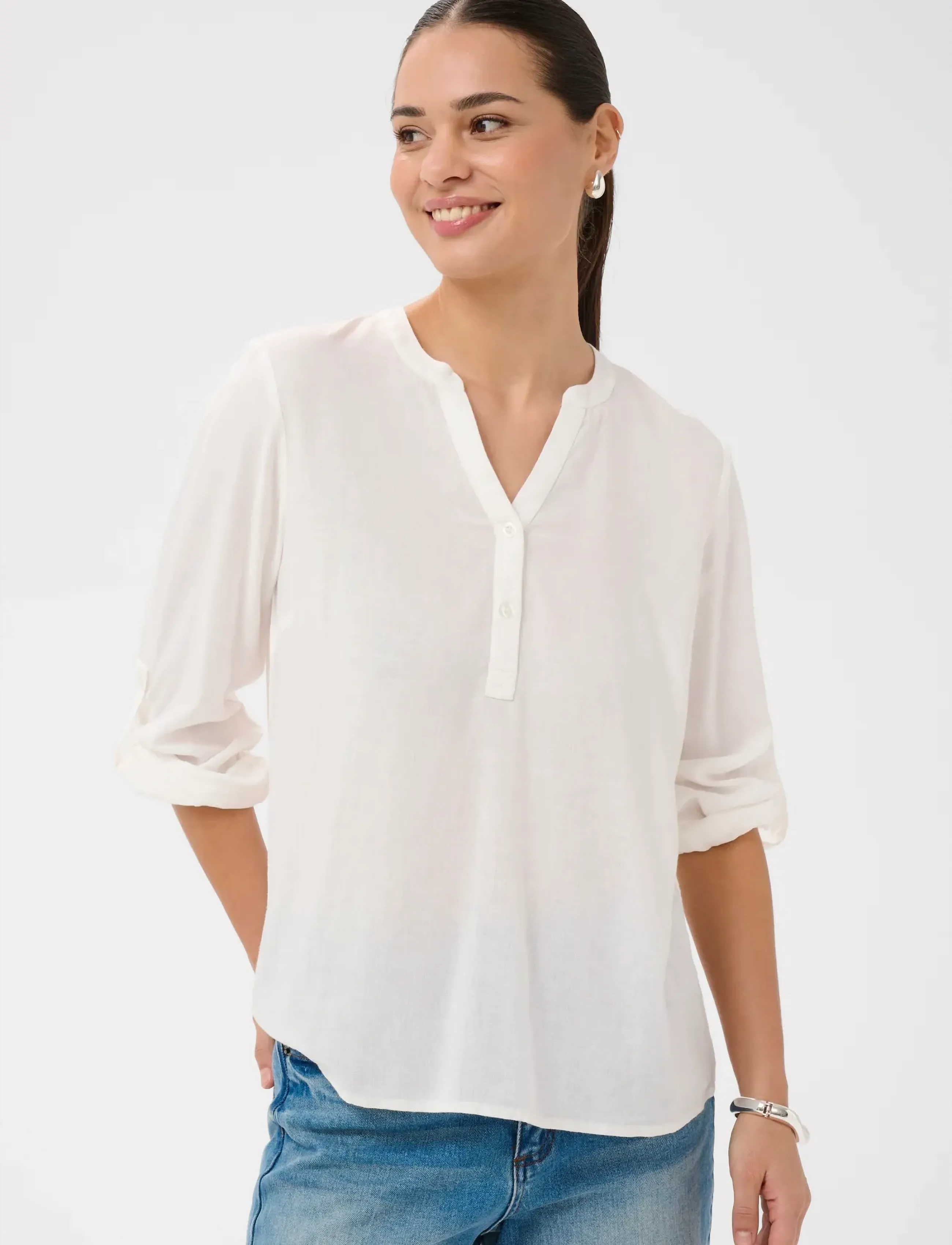 Kaffe Kamilia Blouse, 38, White, Bluser > Langærmede, Dame