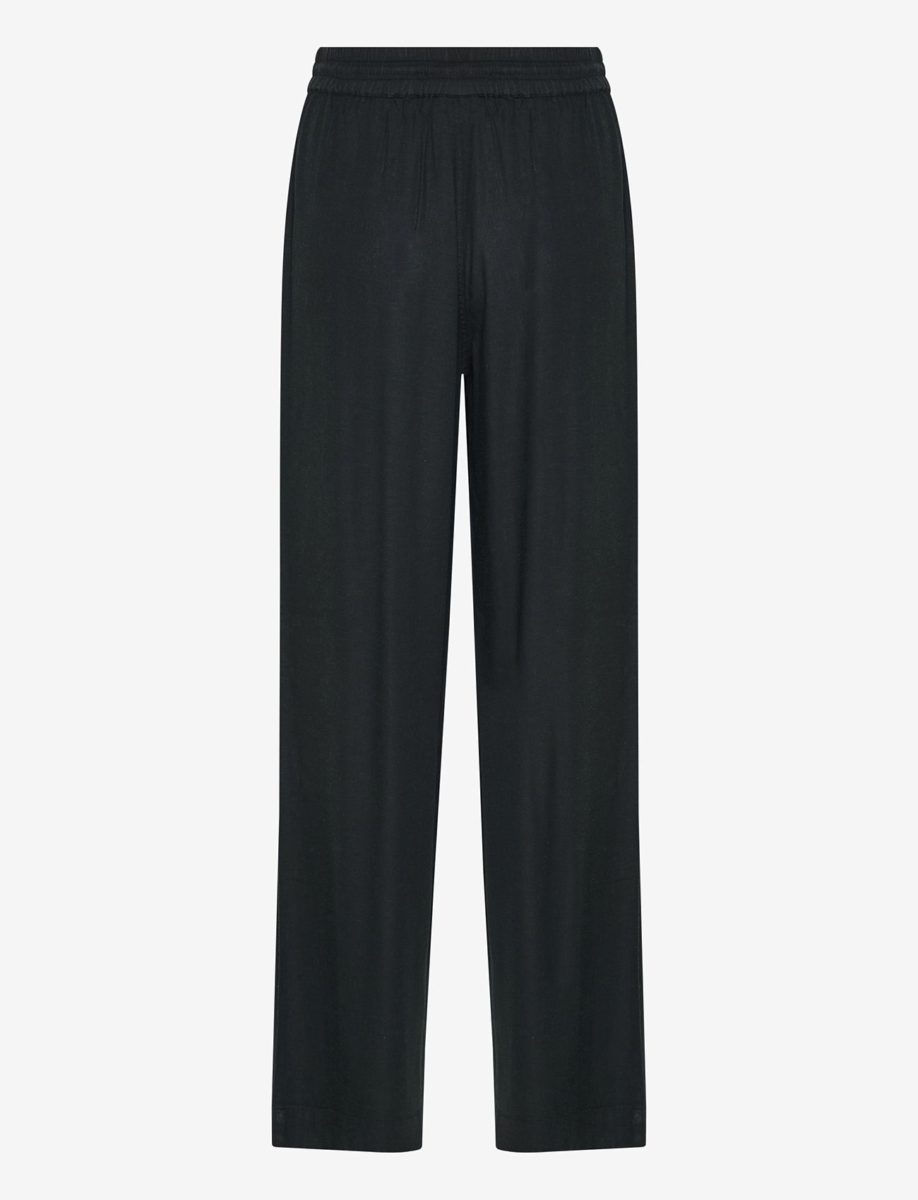 Kaffe - KAmilia Long Wide Pants HW - hørbukser - black deep - 2