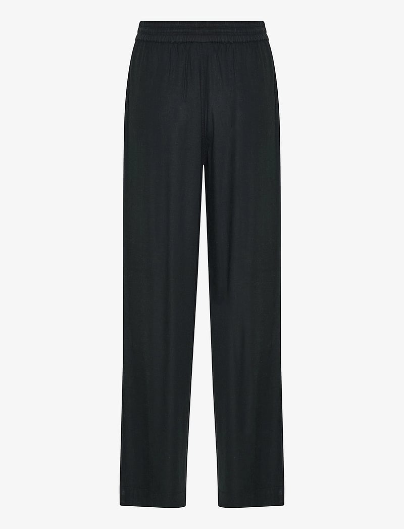 Kaffe - KAmilia Long Wide Pants HW - hørbukser - black deep - 2