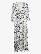 KAeva Dress - BLUE/YELLOW PAINTED FLOWER