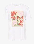 KAelin T-Shirt - WHITE/PINK FLOWER PRINT