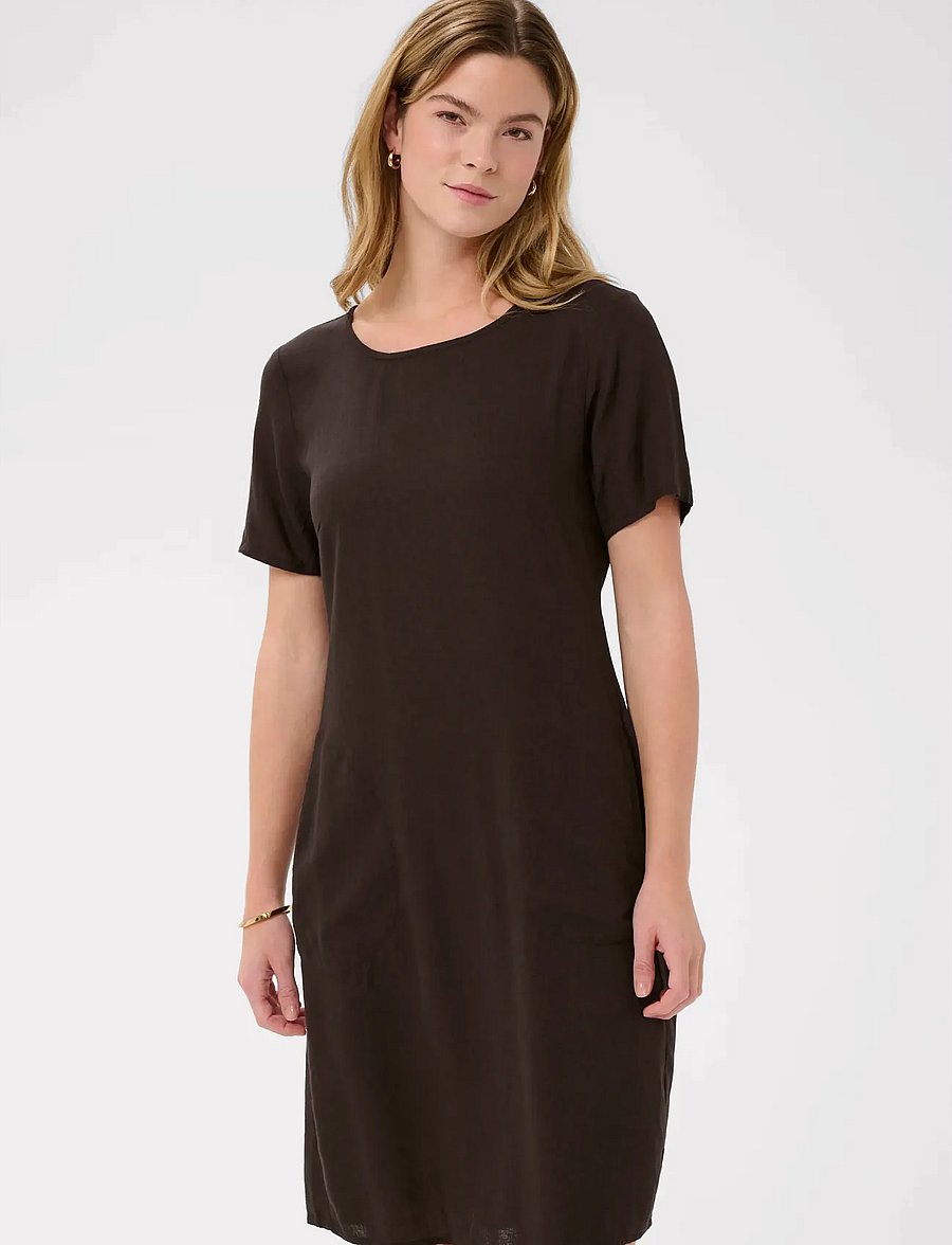 Kaffe - KAmilia Dress - t-shirtklänningar - black coffee - 0