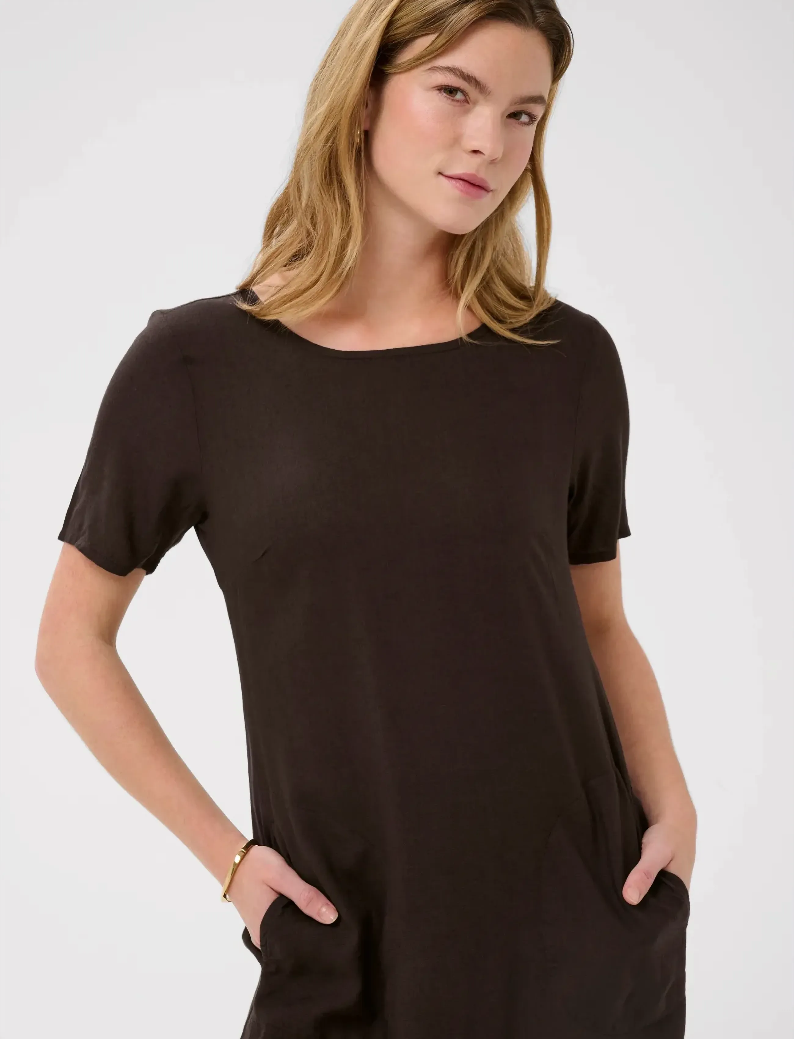 Kaffe - KAmilia Dress - t-shirtklänningar - black coffee - 5