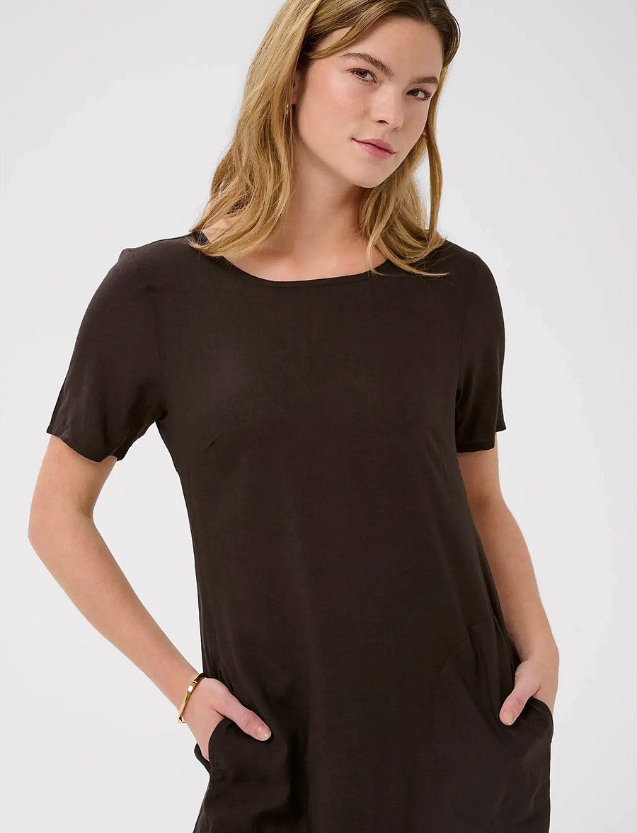 Kaffe - KAmilia Dress - t-shirtklänningar - black coffee - 5