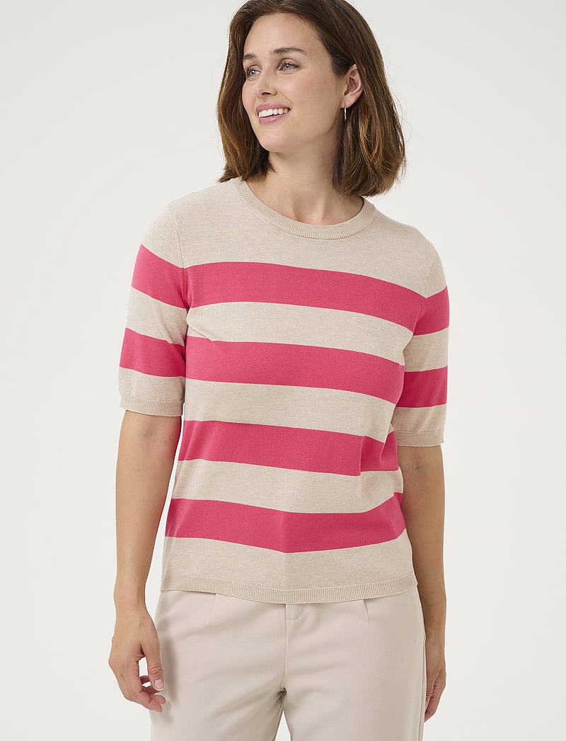 Kaffe - KAlizza Striped Knit - pullover - rasberry/featherg. bold stripe - 0