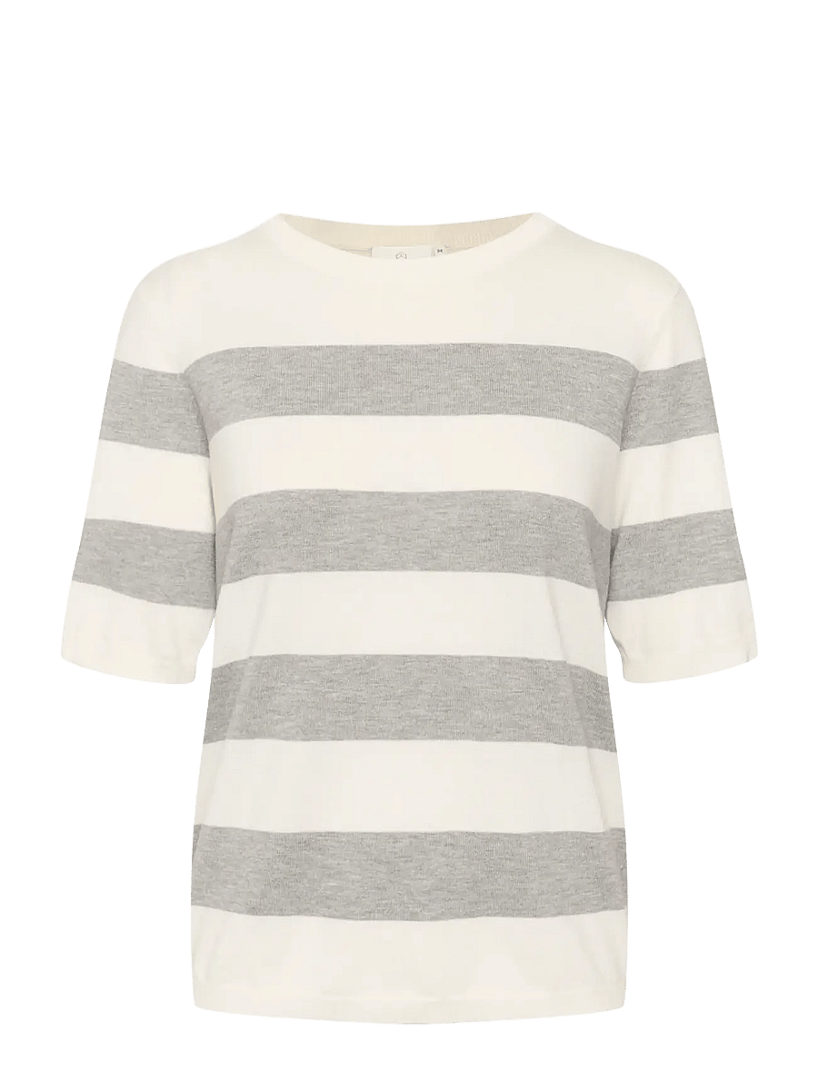 Kaffe - KAlizza Striped Knit - pullover - chalk/greymel. bold stripe - 1