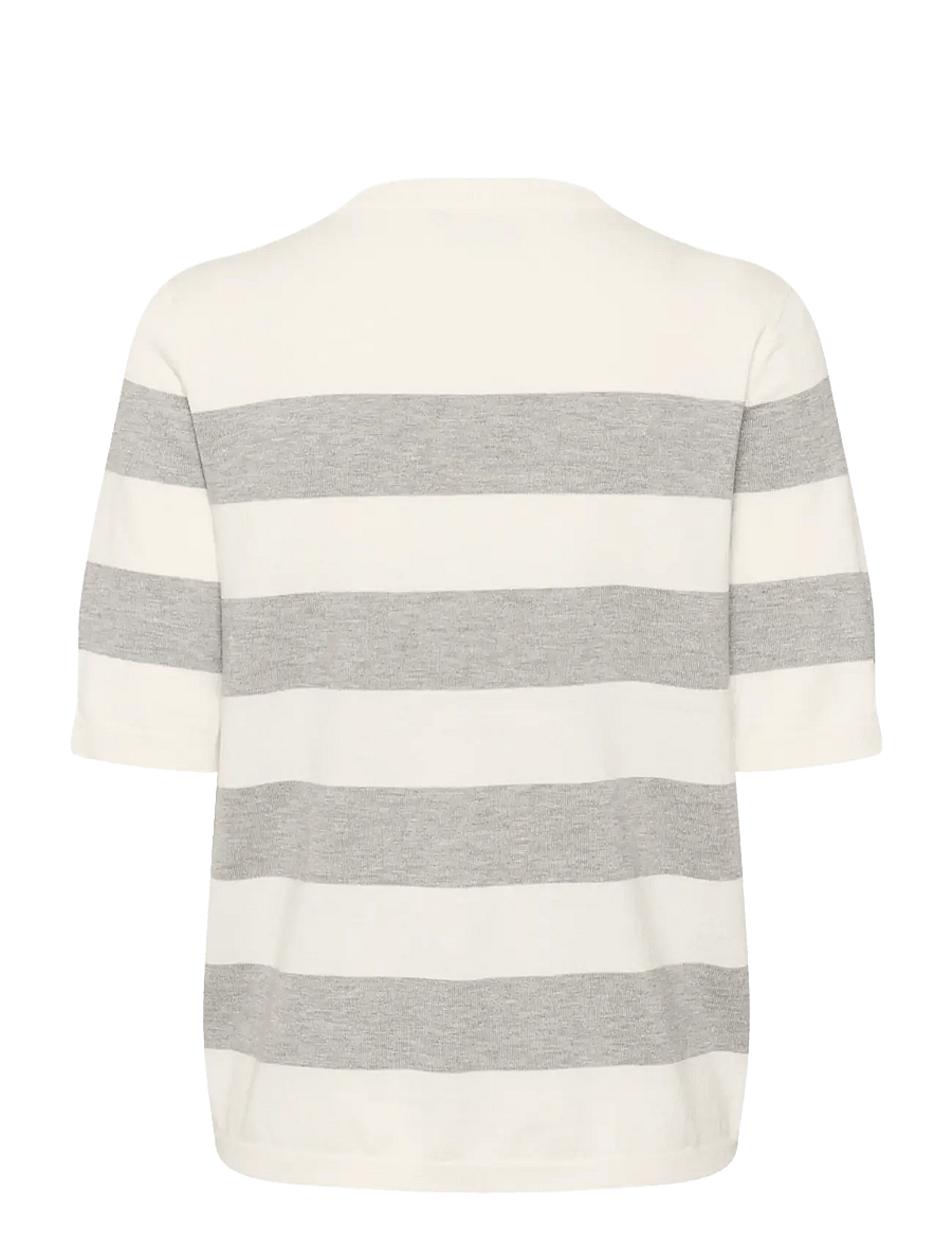 Kaffe - KAlizza Striped Knit - pullover - chalk/greymel. bold stripe - 2