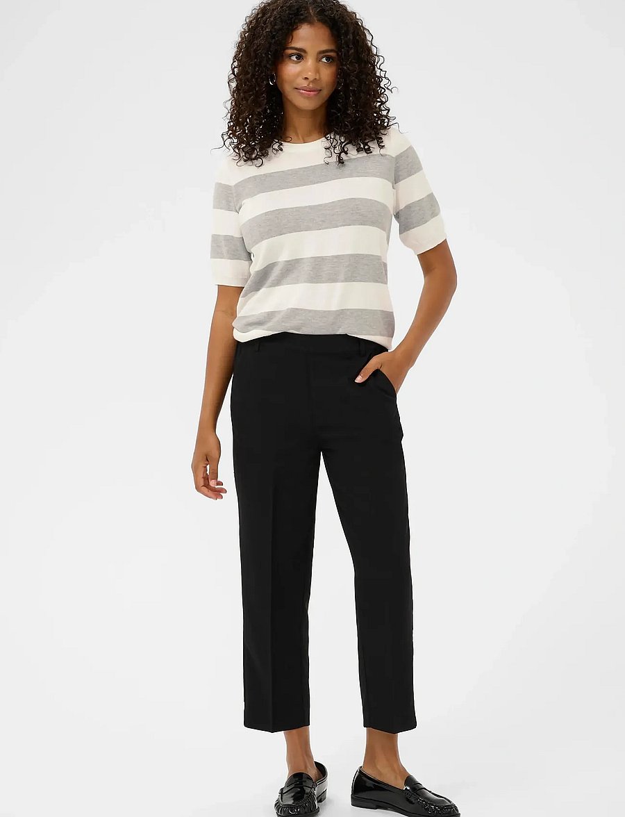Kaffe - KAlizza Striped Knit - pullover - chalk/greymel. bold stripe - 3