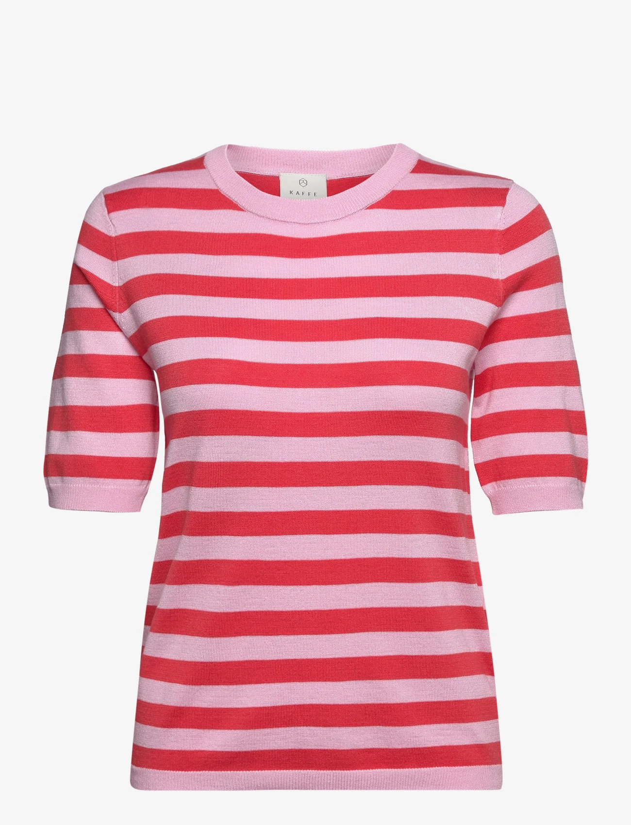 Kaffe - KAlizza Striped Knit - laveste priser - pink mist/cayenne stripe - 0