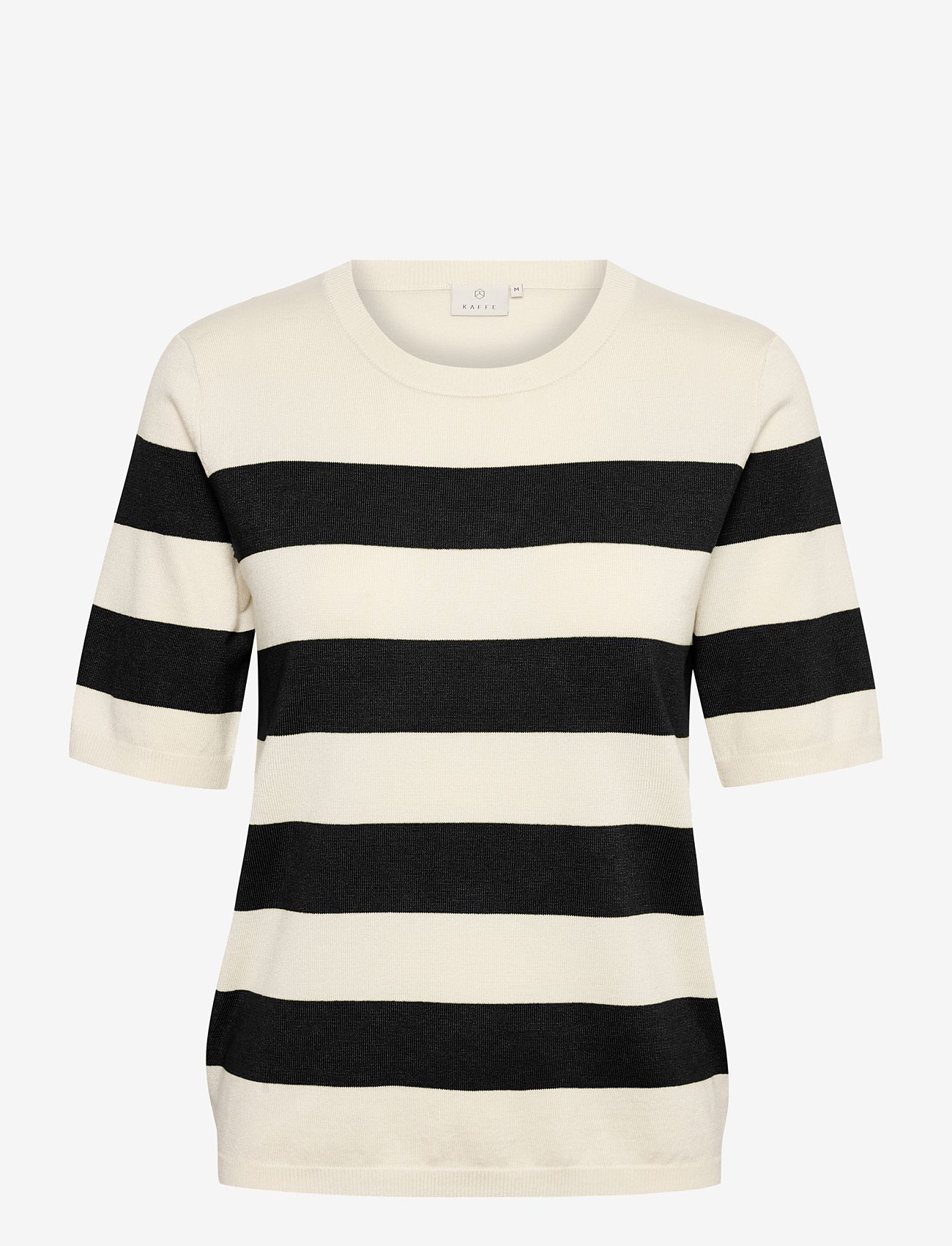 Kaffe - KAlizza Striped Knit - efterårstøj - black/turtledove bold stripe - 0