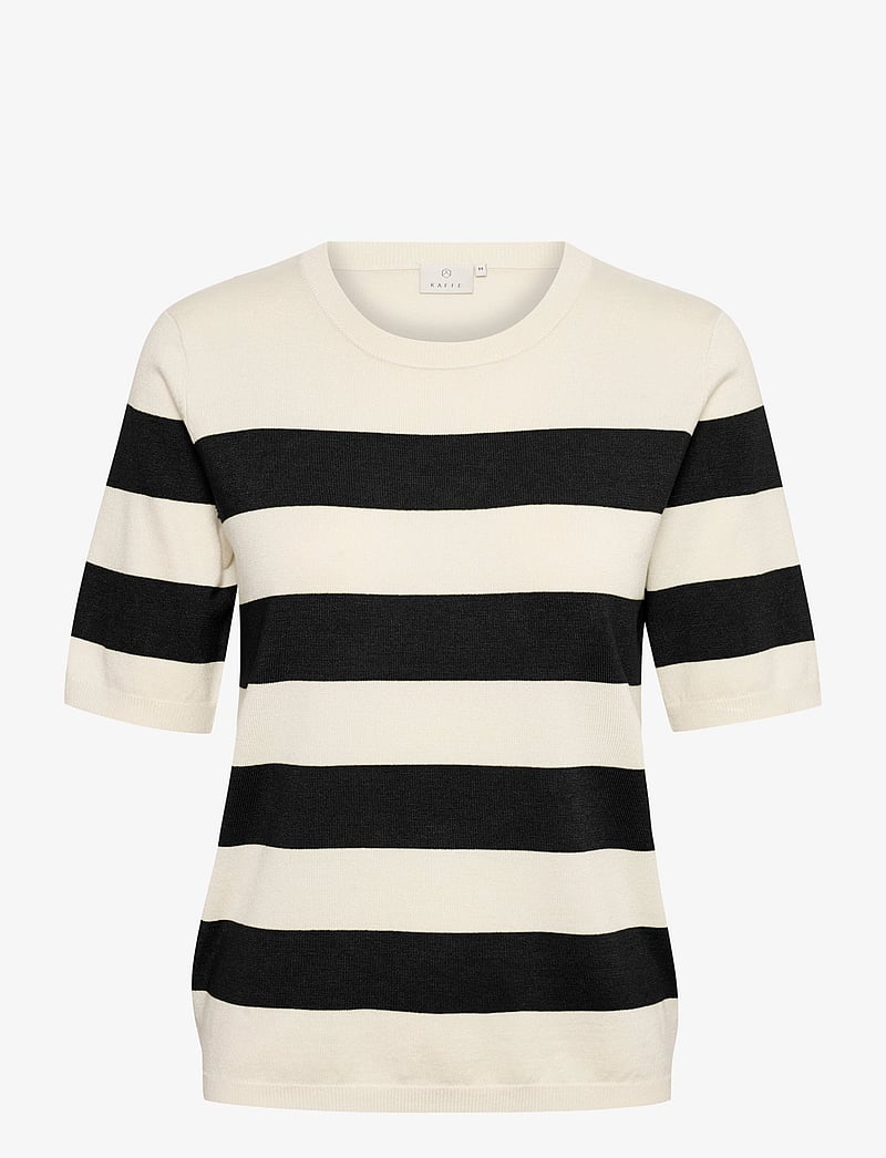Kaffe - KAlizza Striped Knit - gebreide truien - black/turtledove bold stripe - 1
