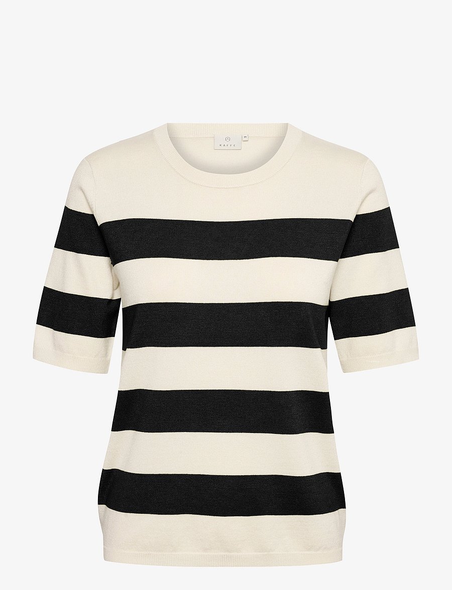 Kaffe - KAlizza Striped Knit - sviitrid - black/turtledove bold stripe - 1