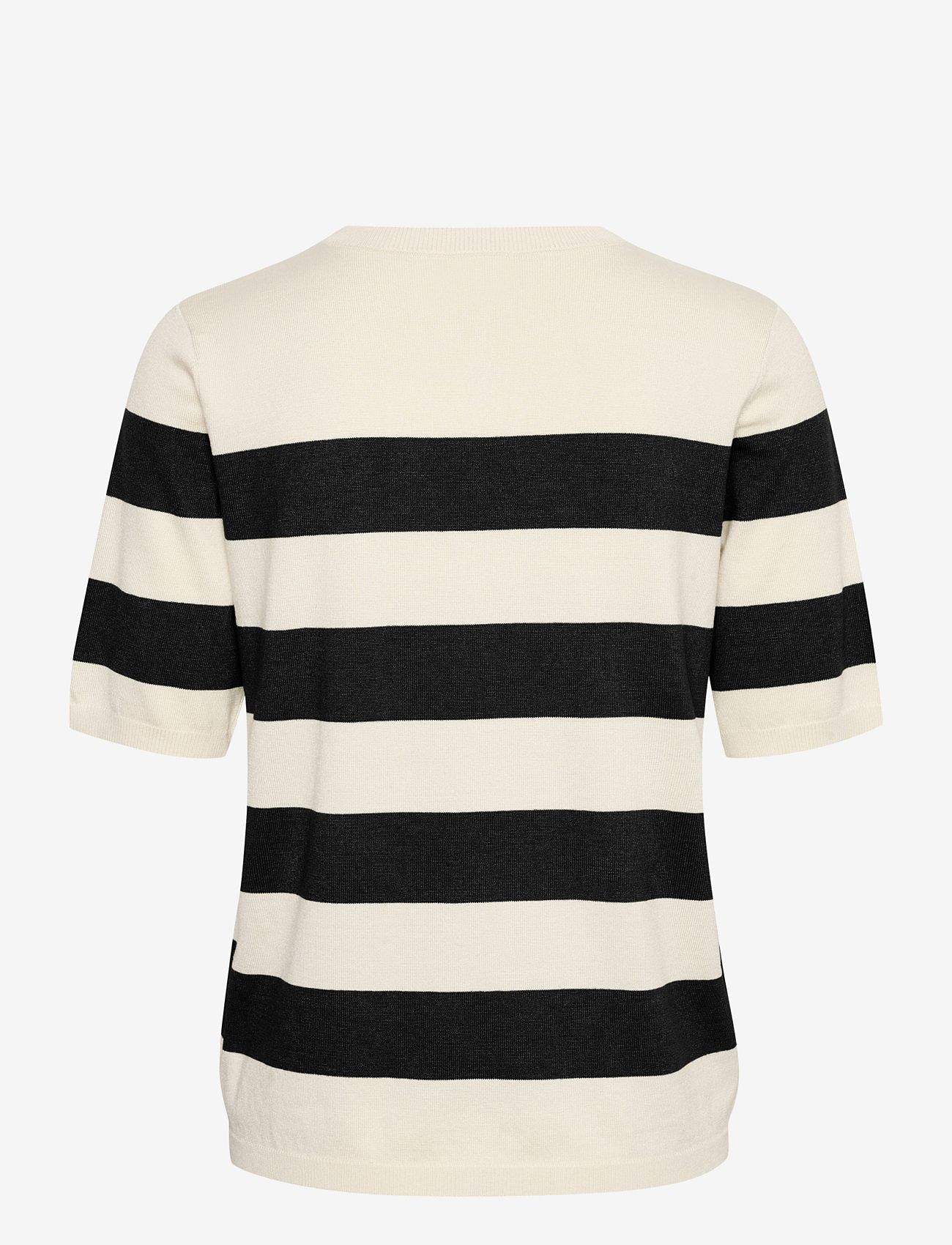 Kaffe - KAlizza Striped Knit - efterårstøj - black/turtledove bold stripe - 1