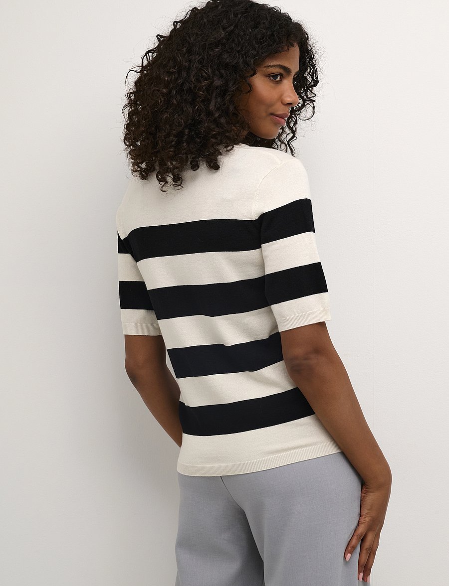 Kaffe - KAlizza Striped Knit - sviitrid - black/turtledove bold stripe - 4