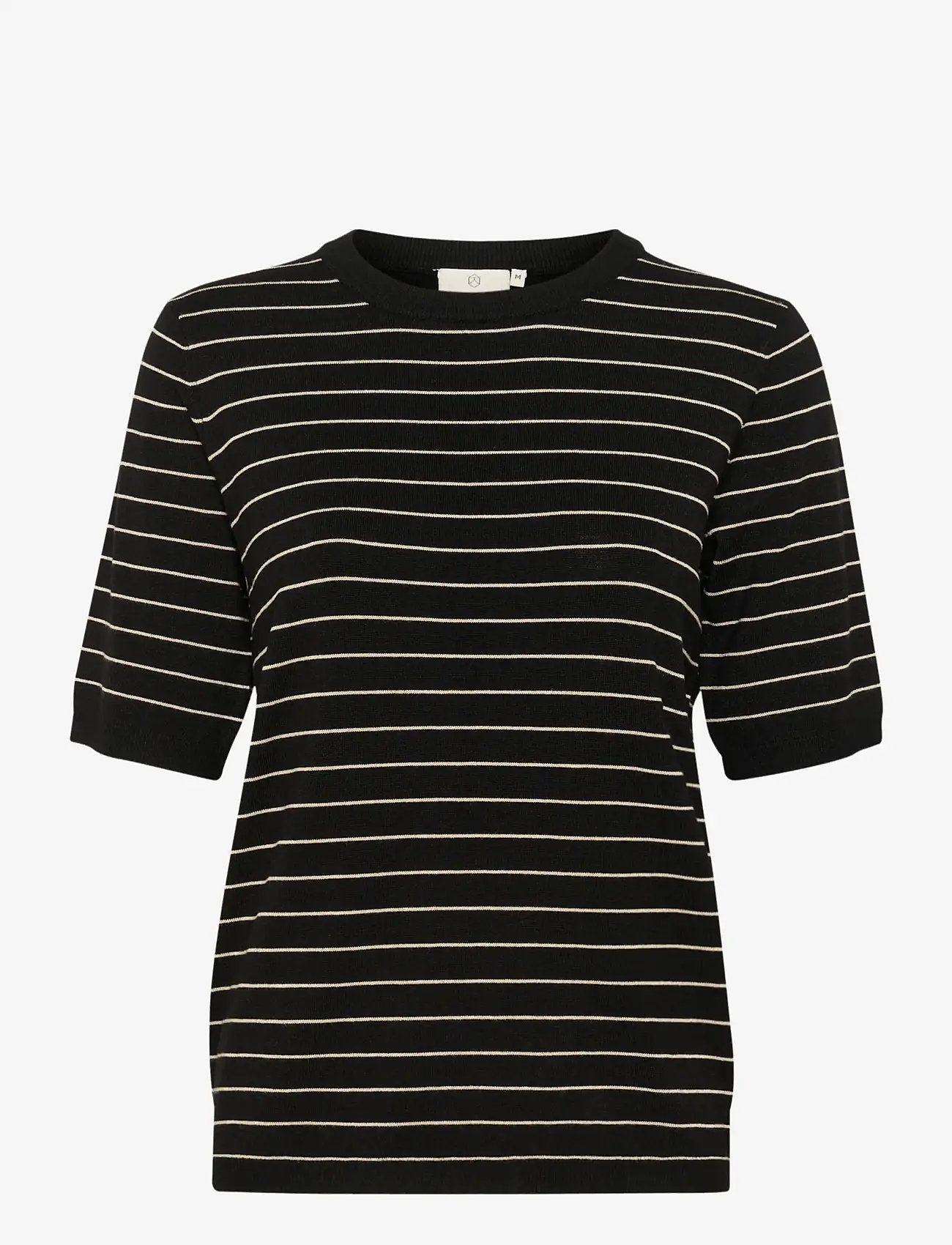 Kaffe - KAlizza Striped Knit - efterårstøj - black/feathergreymel. narrow - 1