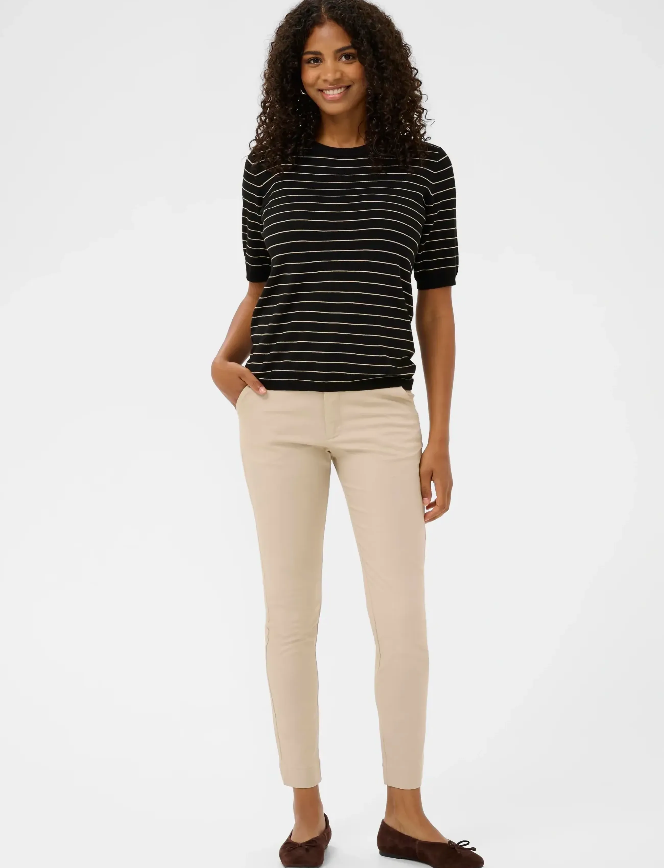 Kaffe - KAlizza Striped Knit - pullover - black/feathergreymel. narrow - 3