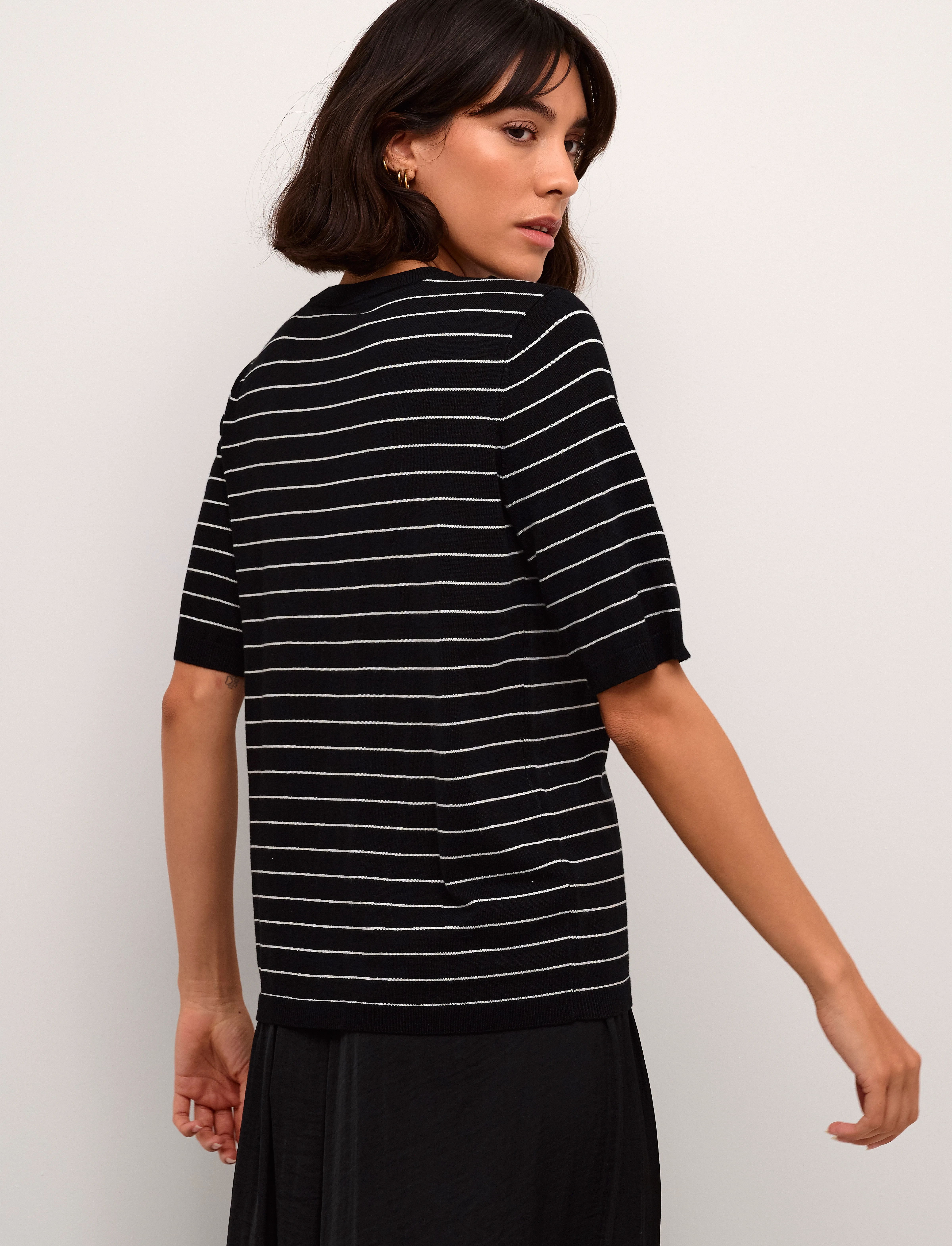Kaffe - KAlizza Striped Knit - pullover - black/feathergreymel. narrow - 5