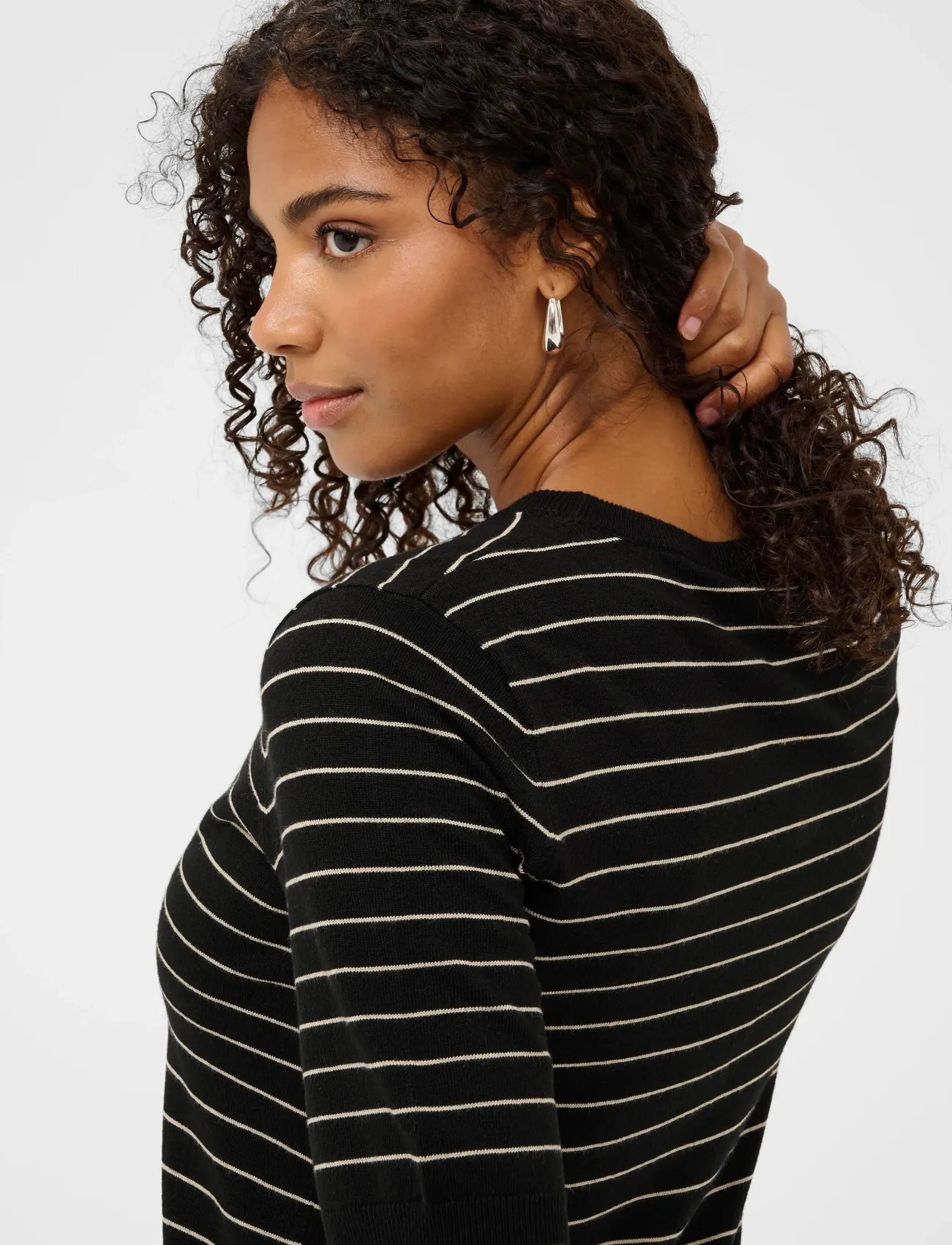 Kaffe Kalizza Striped Knit stickade tröjor dam – bild 5