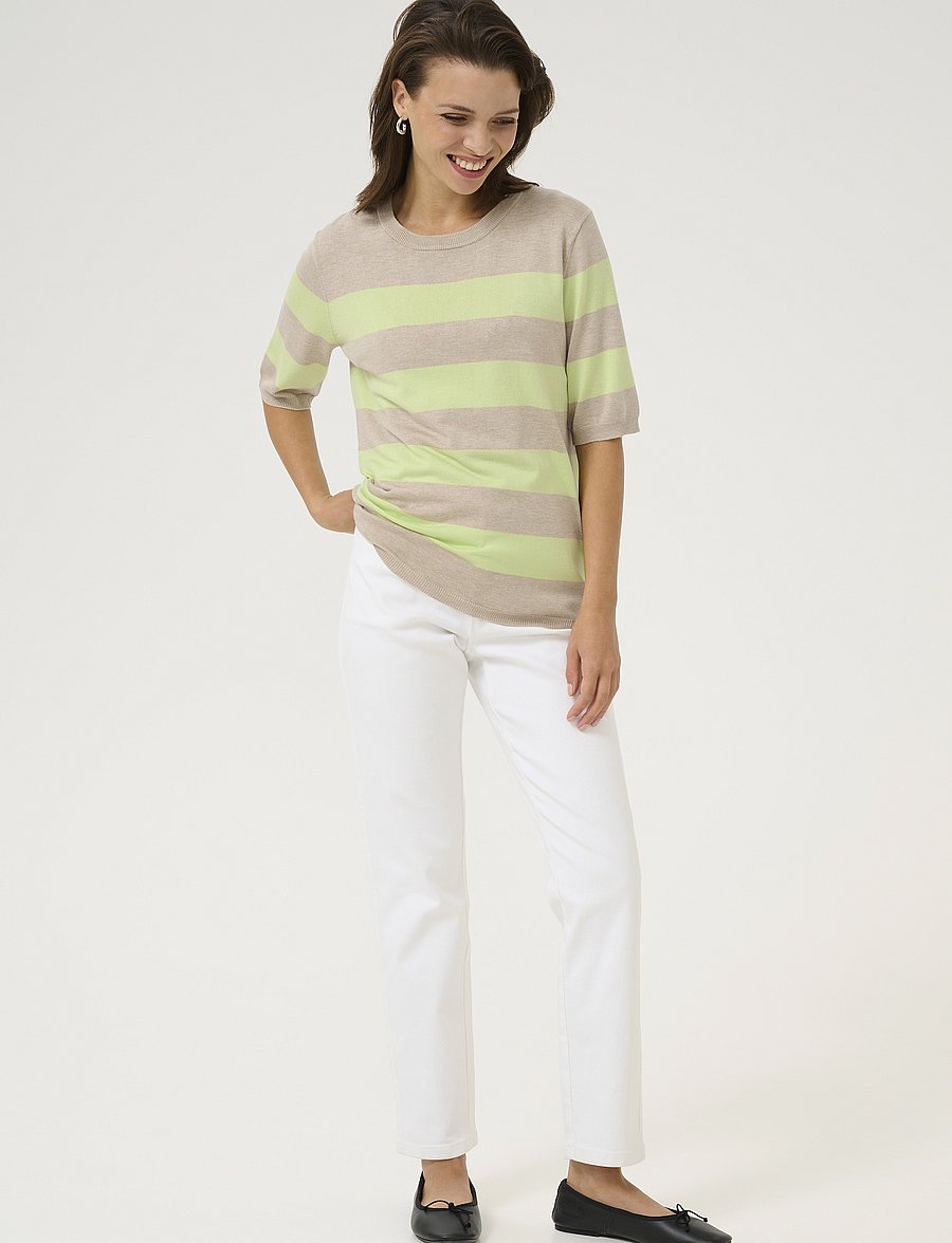 Kaffe - KAlizza Striped Knit - gebreide truien - lettuce/featherg. bold stripe - 3